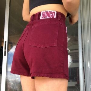 Vintage Maroon Raspberry High Waisted Bongo Shorts Rare Tiny Size!